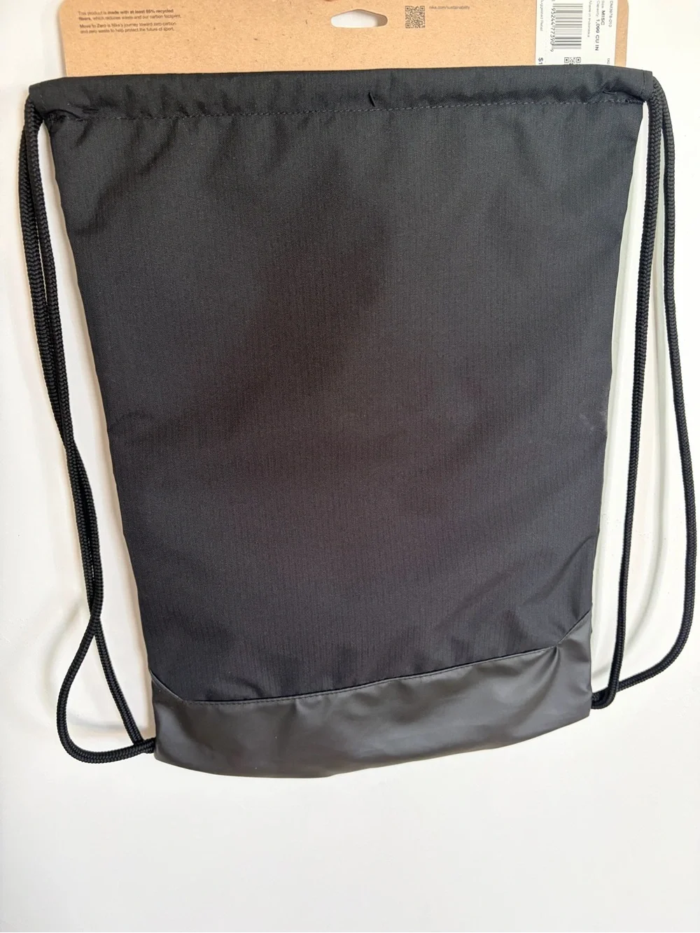 Nike Black Drawstring Backpack with White Swoosh